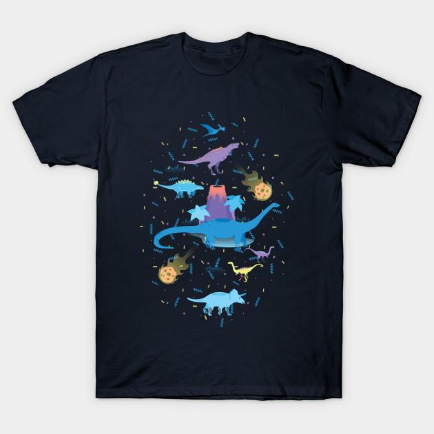 Men Black Print T-shirt Funky Dinos No-Cut Transfer Paper Print Cotton Tshirt 4XL тёмно-синий
