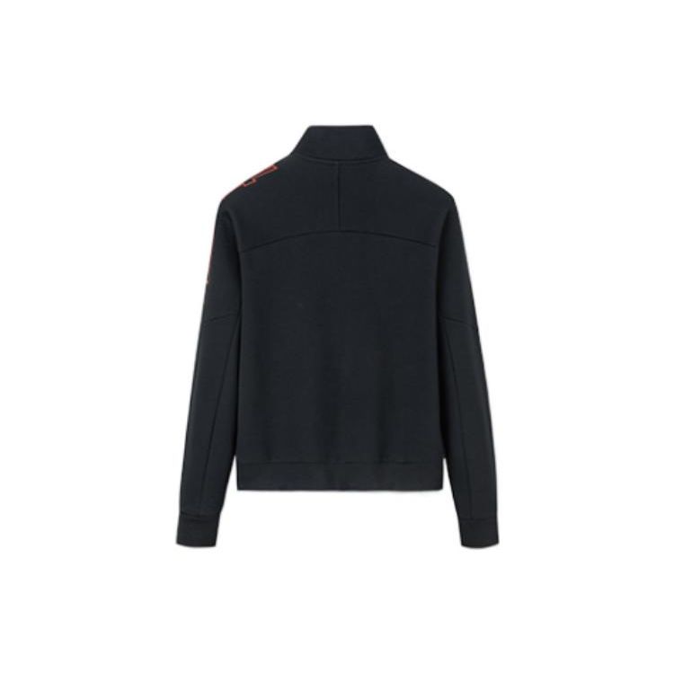 Anta Fleece Lined Solid Color Logo Zip Jacket Women Jackets Black 162247710N-3