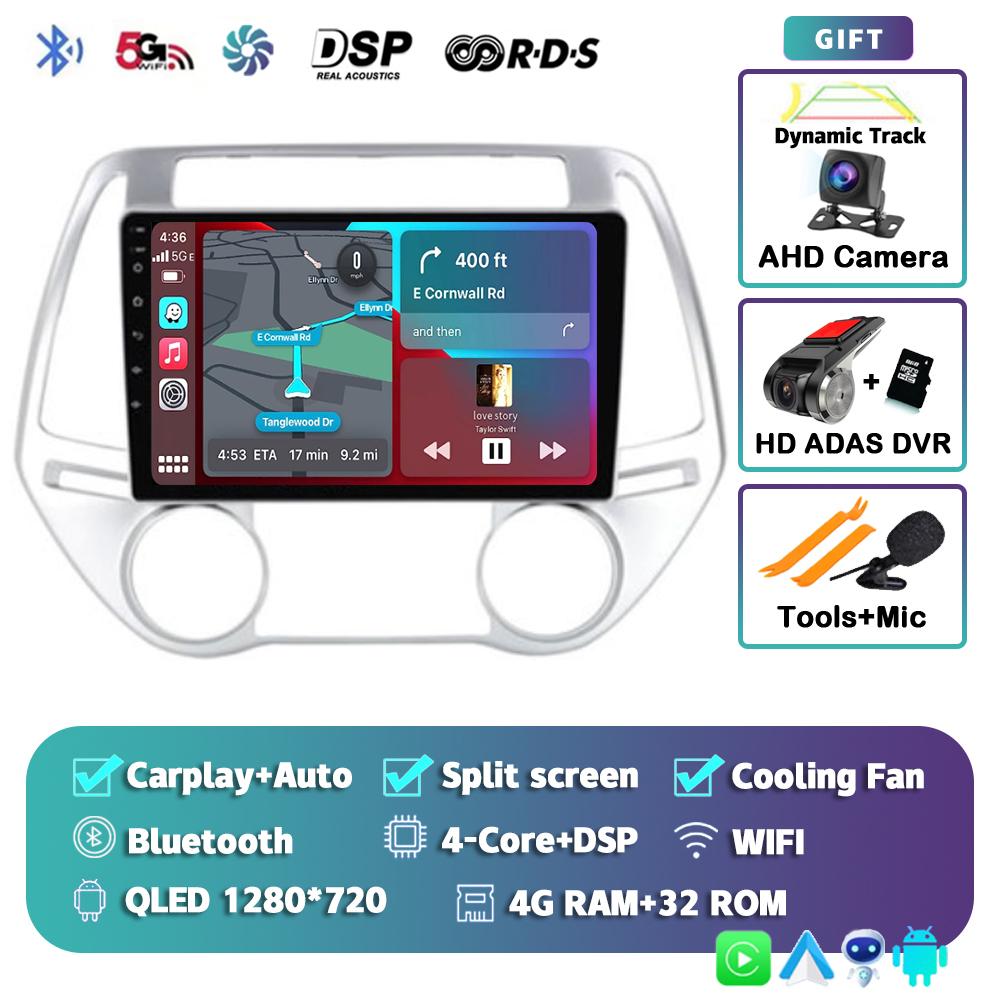 Android14 Carplay Auto Car Radio For Hyundai I20 2010 2011 2012 2013 2014 Multimedia Player Video GPS Navigation Stereo 2din DSP