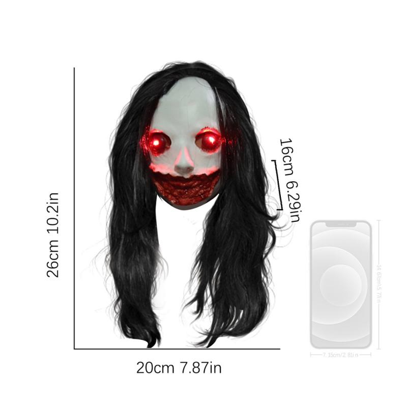 Halloween Geistergesicht Maske Neuheit Halloween Haushaltsprodukte Geistergesicht Horror Maske Realistische Form 160 Gramm Langhaarige Maske