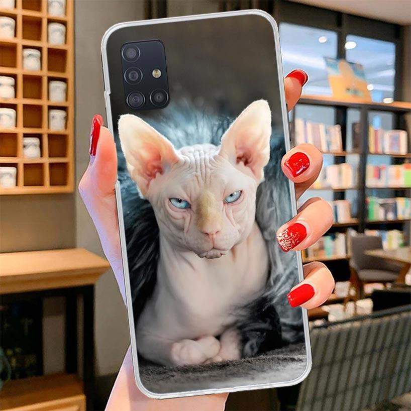 Lavaza Sphynx Sphinx Cat Cover Phone Case For Samsung Galaxy A12 A22 A32 A52 A72 A02S Phone Case Note 20 Ultra 10 S10 Plus A51 A