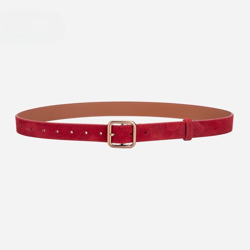 Korean Style Ins Style Belt Women's Belt Matte Reverse Velvet Fashionable Versatile Decorative Jeans Dress Belt Women