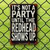 Vintage Humor "Redhead Party Starter" Metal Sign - Waterproof Tinplate Painting Wall Decor