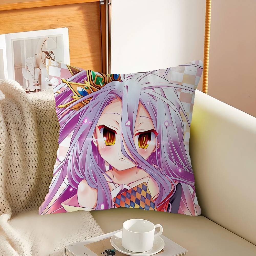 NO G-GAME NO LIFE Shiro Pillowcase Toon Gift Cushion Cover Bedroom Home Sofa Chair Seat Decor Pillow Case
