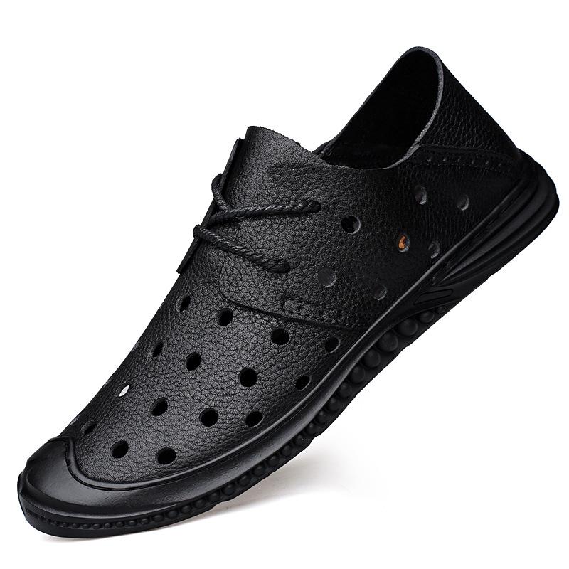 Men s Genuine Leather Trendy Casual Cowhide Loafers - British Korean Style 41