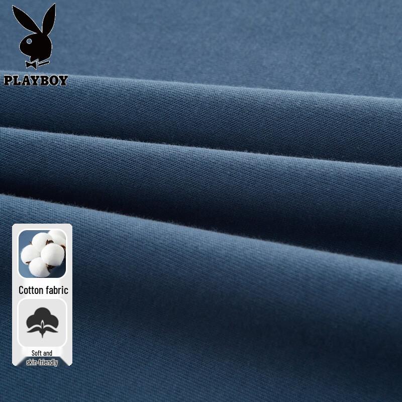 Playboy Men's Heavyweight Silk Blend Long Sleeve Crewneck Tee