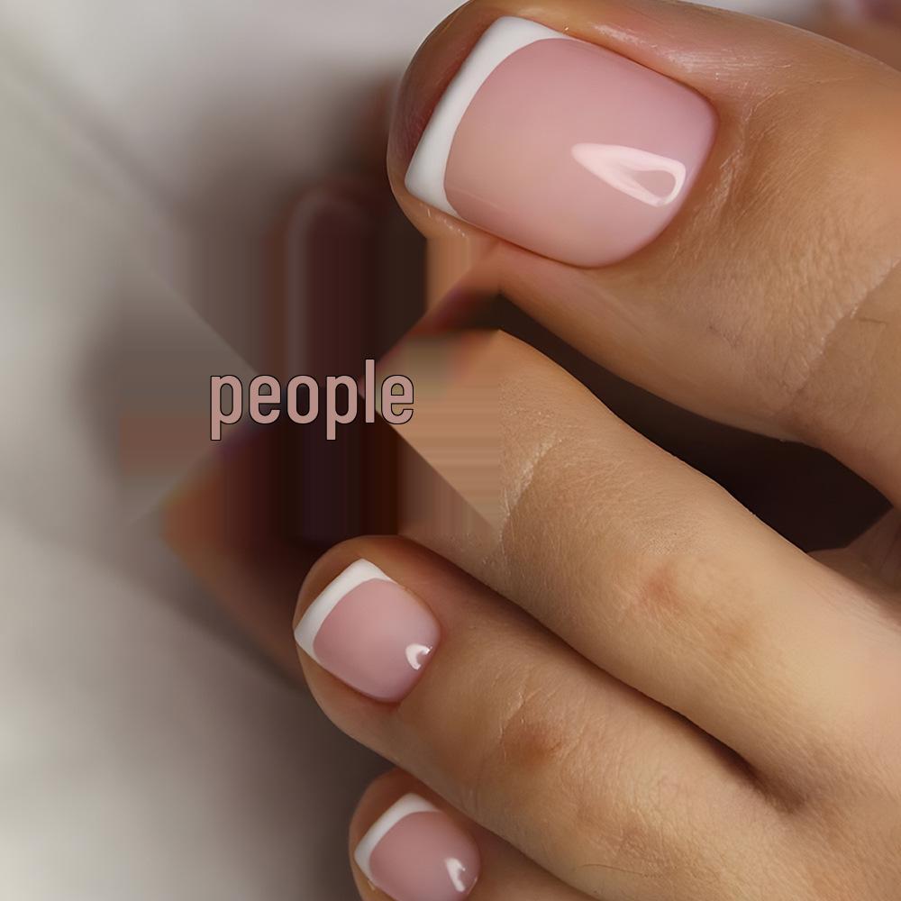 Trendy French White Edge Toenail Stickers - Easy-to-Apply Finished Nail Pieces