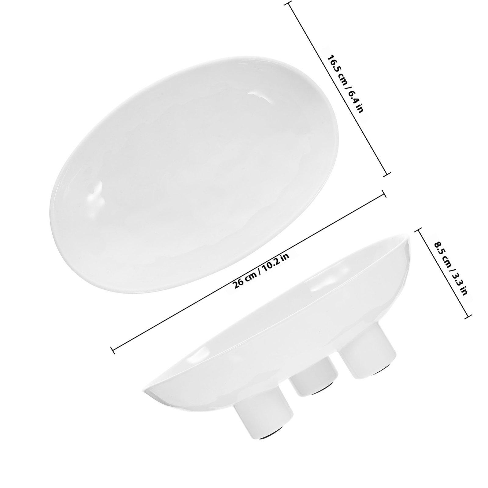 Ceramic Fruit Tray Three-Legged Stable Design Desktop Candy Snack Plate Decorative Food Serving Tray for Home Table белый