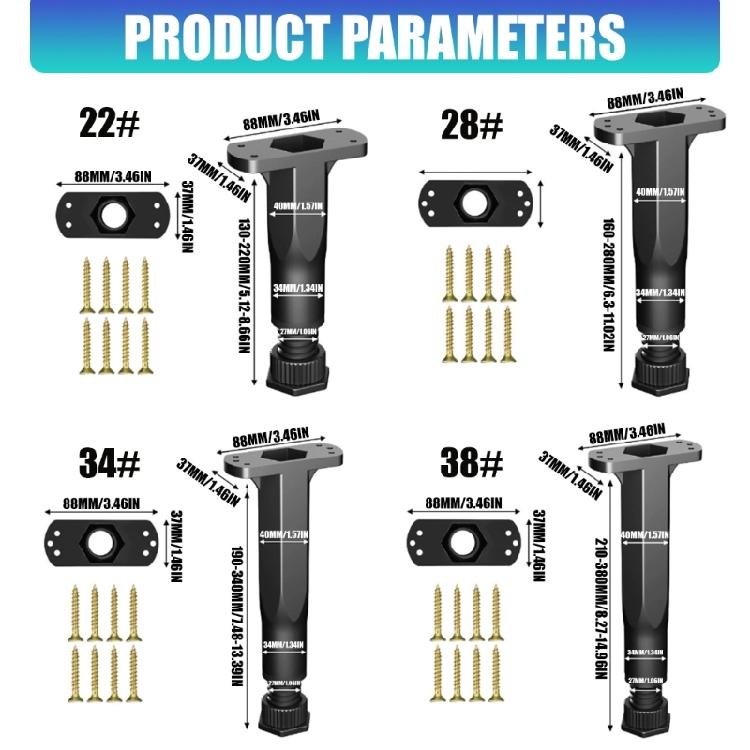 4Pcs Strong Load Bearing Bed Support Legs Furniture Hardware Feet For Furniture Leveling Stable Base Easy to Install