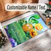 Personalized Crystal Velvet Carpet Custom Name Text,Plants vs. Zombies Anti Slip Area Rug For Home Decoration