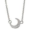 Phiten Crescent Moon Double Diamond Titanium Necklace for Simple [Fefe] Fe-fe×phiten [Special Edition] Men, Women, Couples,