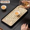 Creative Water Absorbing Tea Tray Quick Drying Teapot Holder Board Small Rectangle Dry Brewing Table Kung Fu Tea Set Accessories