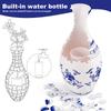 Vaso de quebra-cabeça 3D DIY Montagem Azul e Branco Porcelana Design Plástico Decoração para casa e arranjo de flores Brinquedos para crianças Presentes