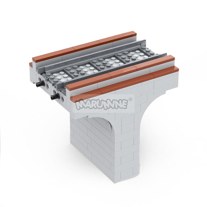 Marumine Rampa de Vía de Tren MOC Subida Sistema de Ferrocarril MOC Idea Puente Bloques de Construcción Ladrillos Maqueta a Escala Se Adapta Para 53401 Bloques de Construcción Navideños