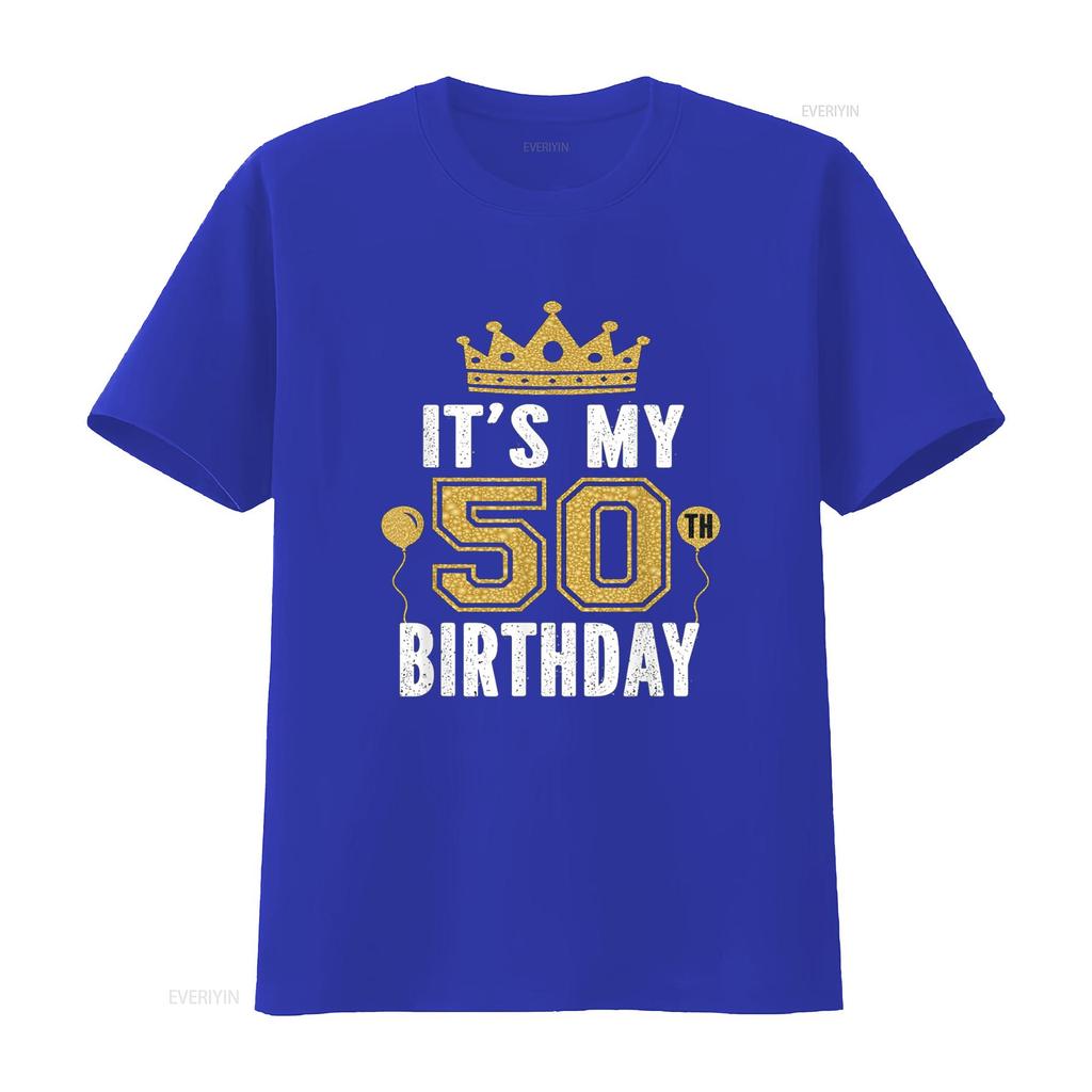 It s My 50th Birthday For 50 Years Old Man And Woman T Shirt vintage Washed Top For Everyday Wear graphic Stylish Unisex