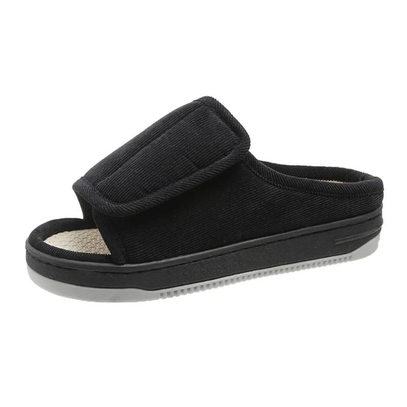 Men Women's Diabetic Slippers Adjustable Swollen Feet Slippers Open Toe with Rubber Sole for Indoor Outdoor