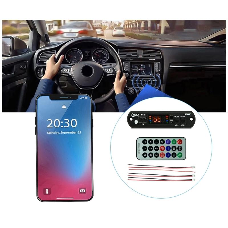 Decoding Module with Remote Control Bluetooth-compatible 5.0 Car MP3 Player USB Decoding Module 2x40W Amplifier