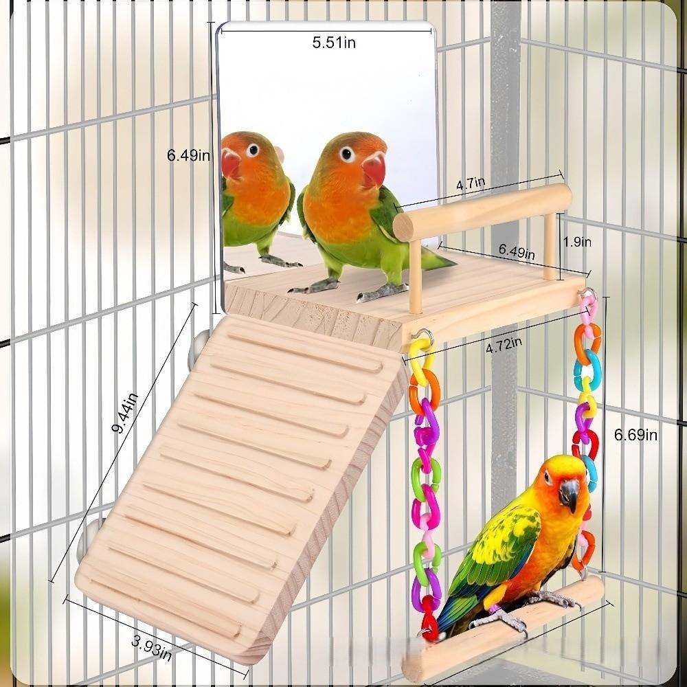 Natural Bird Play Gym Wooden Parrot Rest Platform New Cage Accessories  Cage Decor