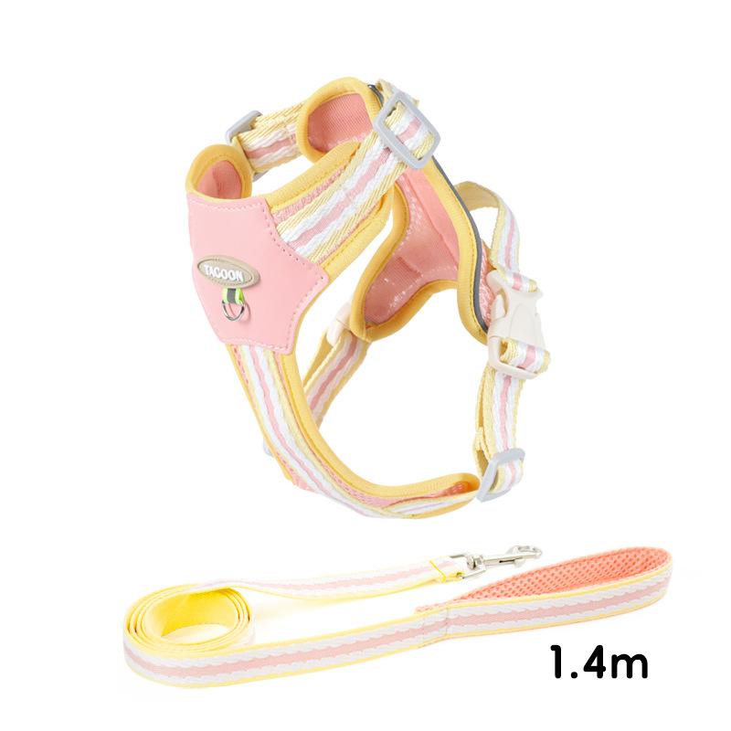 Leichtes verstellbares Hundegeschirr für Brust und Rücken, Weste mit Leine, mit reflektierendem Band, für Welpen, Hund, Outdoor-Zubehör