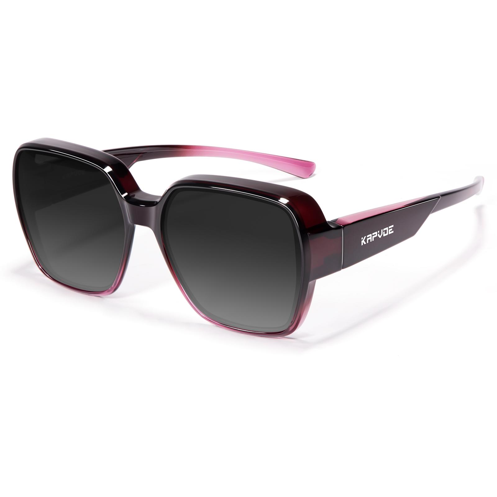 Kapvoe Women Polarized Sunglasses Fit Over Myopia Prescription Glasses Men Driving Goggles Fishing Sunglasses UV400 Protection Polarized