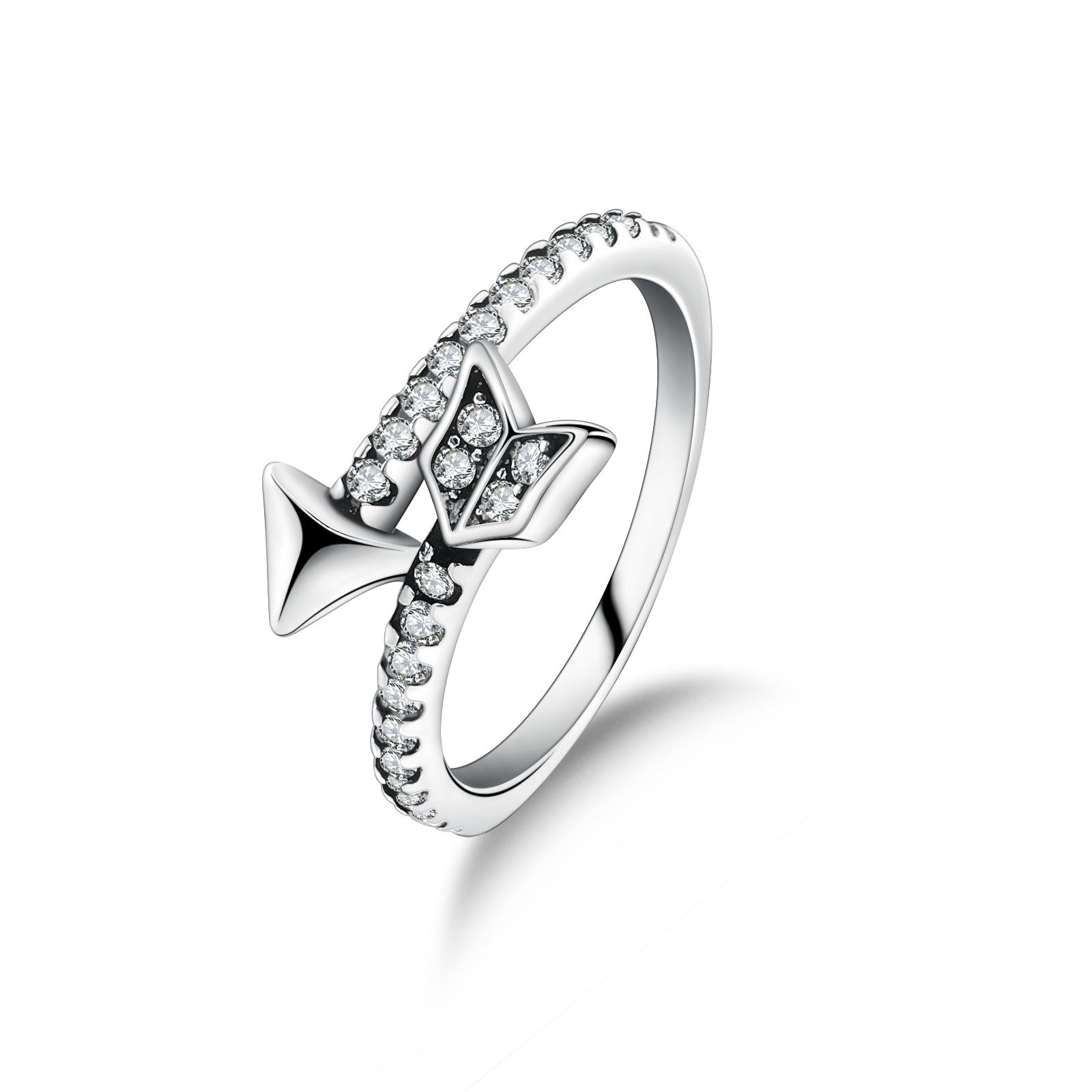 Kupferbeschichtet Eleganter Pfeil Wickelring Strahlend Mehrstein Feiner Schmuck Für Frauen Und Teenager 9 white