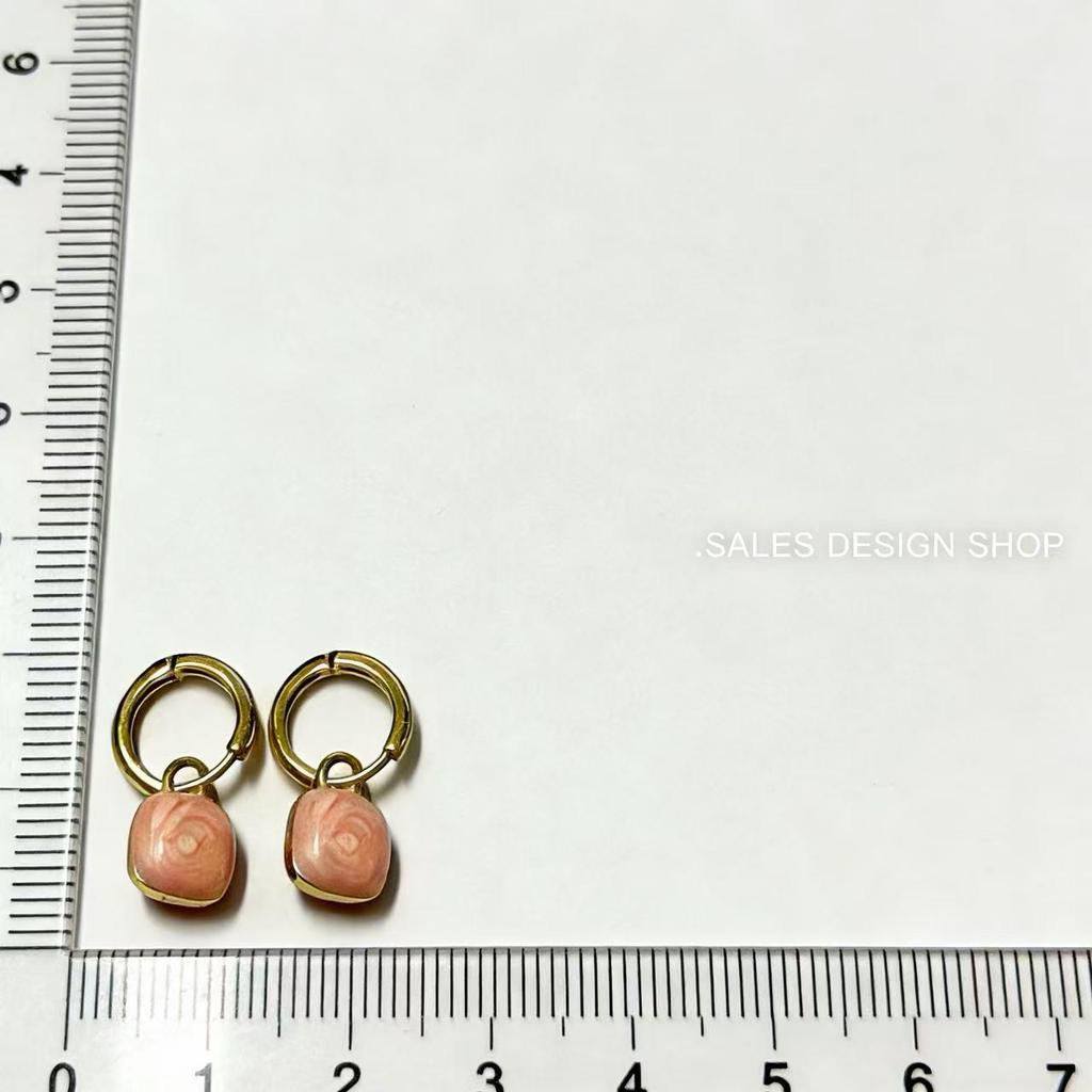 Spring French Retro Double-Sided Enamel Earrings - Versatile, Simple, and Stylish
