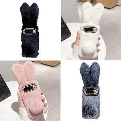 Winter Cute Judy Rabbit Flannel Fluffy Case For Google Pixel 10A 10 9 Pro XL 9A 8A 7A 6A Pro Diamond Lens Camera Anti-drop Cover