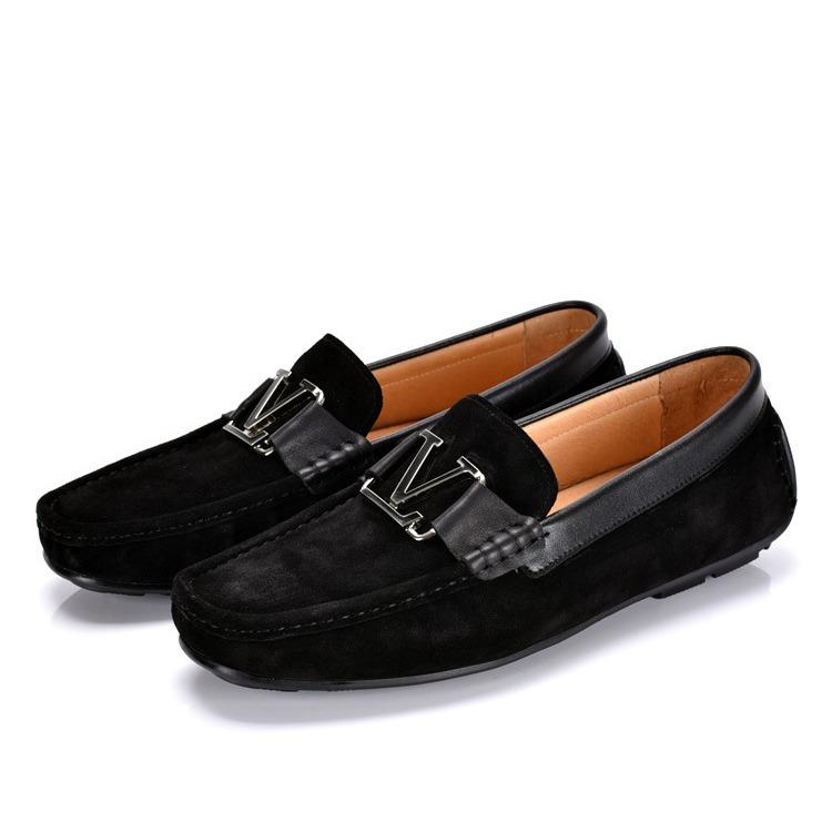 European Station Leather Frosted Leather Versatile Men'S Doudou Shoes Driver Driving Foot Sleeve Trend Breathable Loafers Men'S Shoes
