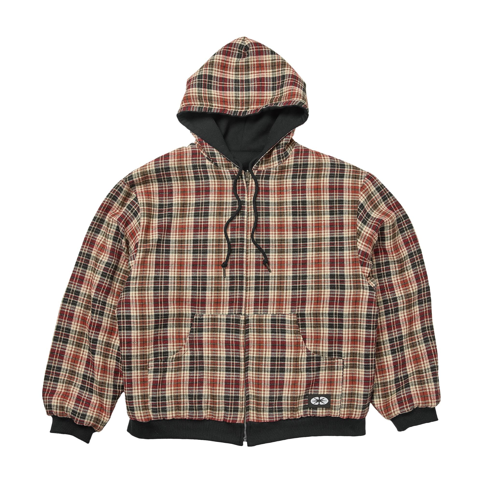 Ertr Reversible Hoodie Zip-Up Check Red