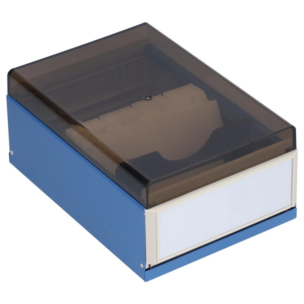 KW trio Index Card Holder Blue Large Capacity Convenient Practical Storage Box for Office