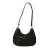 Women Shoulder Bag Fashion Pleated Small Tote Bags PU Leather Casual Simple Elegant Portable Solid Color Female Armpit Bag