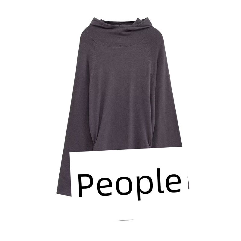 

Za Autumn New Women clothes 2025 Western Style Hood Knitted Hood Long sleeve Mini Dress 4938125 Coal Gray L