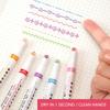 6Pcs/Set  Highlighter Flower Shape Outline Pens Marker Curve Roller Tip Pen Cute Stationery Graffiti School Acsesories Drawing