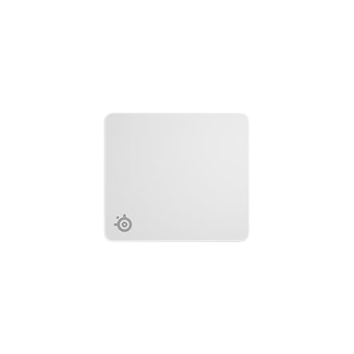 SteelSeries Large Gaming Mouse Pad with Non-Slip Rubber Base, 45cm X 40cm X 0.2cm, QcK + White, Large, 63464
