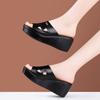 Slope Heel Cool Slippers Women's 2025 Summer New Muffin Thick Bottom Waterproof Table Women's Outer Wear Medium Heel Size Slippers