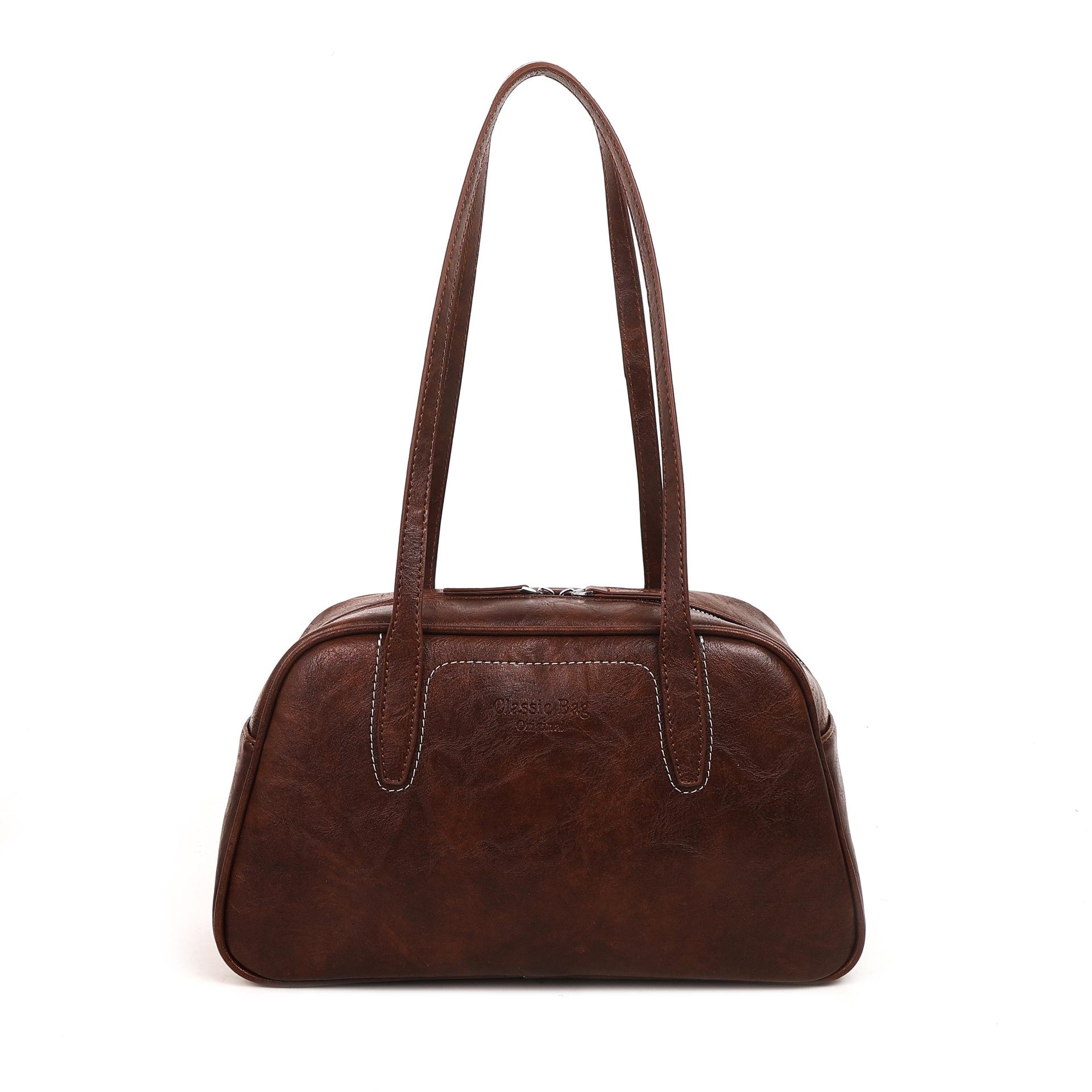 

Высокий модный смысл универсальная наплечная сумка женская 2025 корейская версия зимний тренд новая ретро сумка-тоут под мышкой для通勤 кофейный