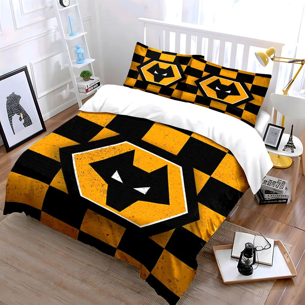 "Yellow Black Wolf Pattern Set" Bedding Duvet Cover Set Duvet Cover Pillowcases  (1 * Duvet Cover 2 * Pillowcases, Without Duvet Insert)