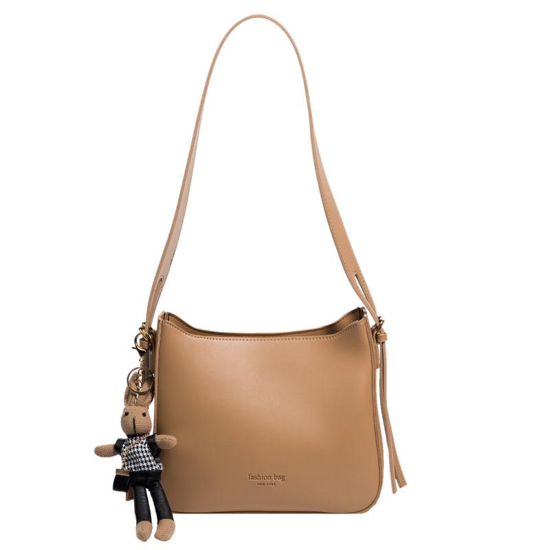 Bags with pendants New versatile women's retro single shoulder underarm fashion wide shoulder strap messenger bag