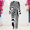 Women Plus Size Black White Printed Round Neck Long Sleeve Cuffed Top Cuffed Pants Two Piece Set