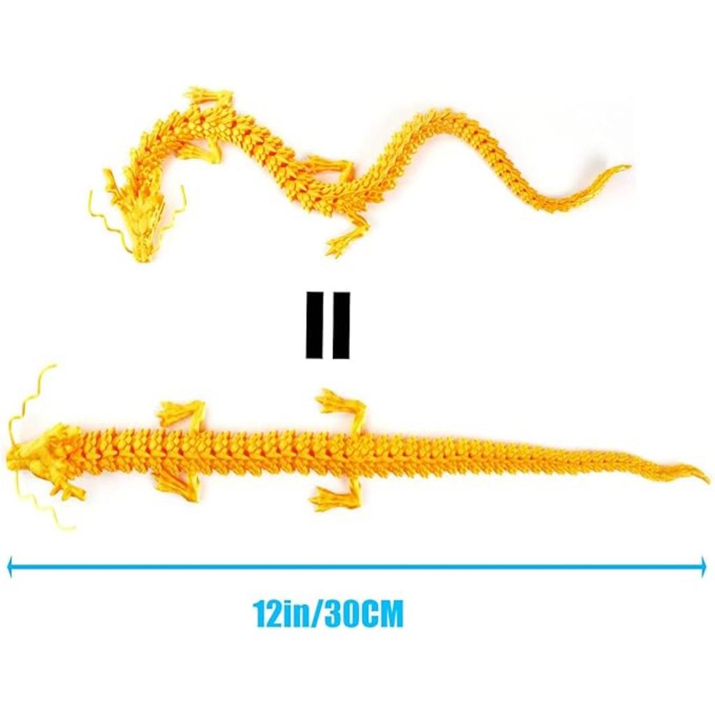 3D Printed Dragon - Articulated and Posable Toy for Car Decoration - Strikingly Realistic Dragon Crystal Figure Gifts