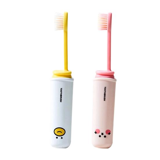 Student Toothbrush with Dust-Proof Storage Bristle Sensitive Gums Tube Soft Compact Portable Travel Toothbrush
