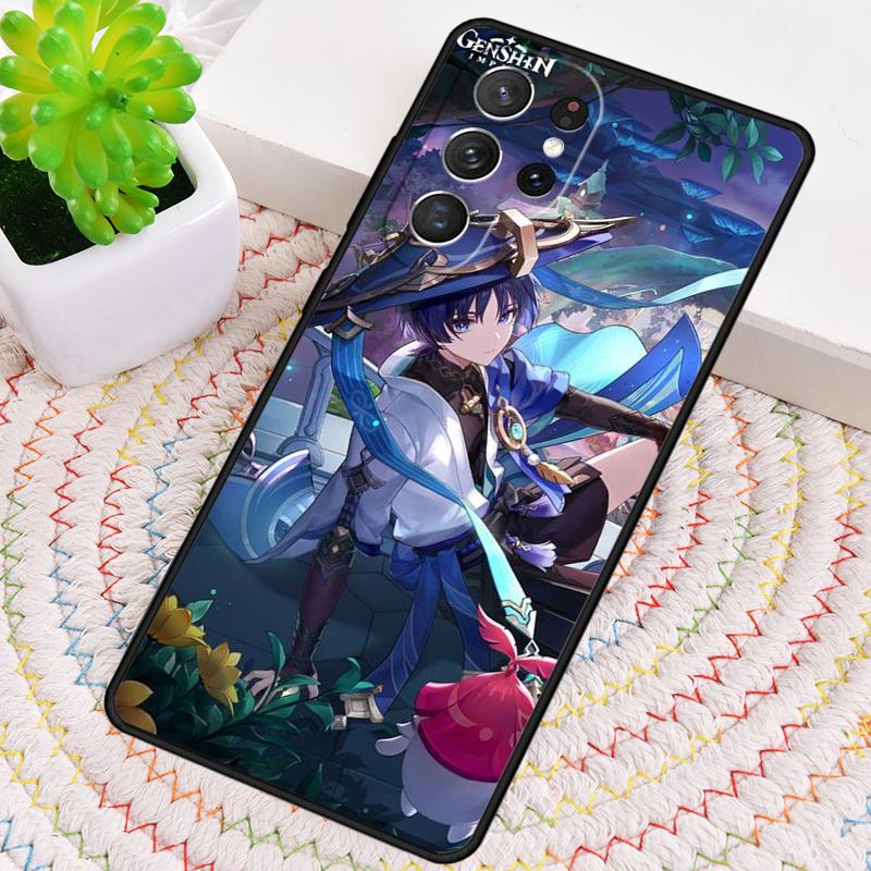 Genshin Impact Scaramouche Silicone Phone Case For Samsung Galaxy note 10 pro S26 S25 S24 S23 S22 S21 Plus S25Ultra Capa Cover