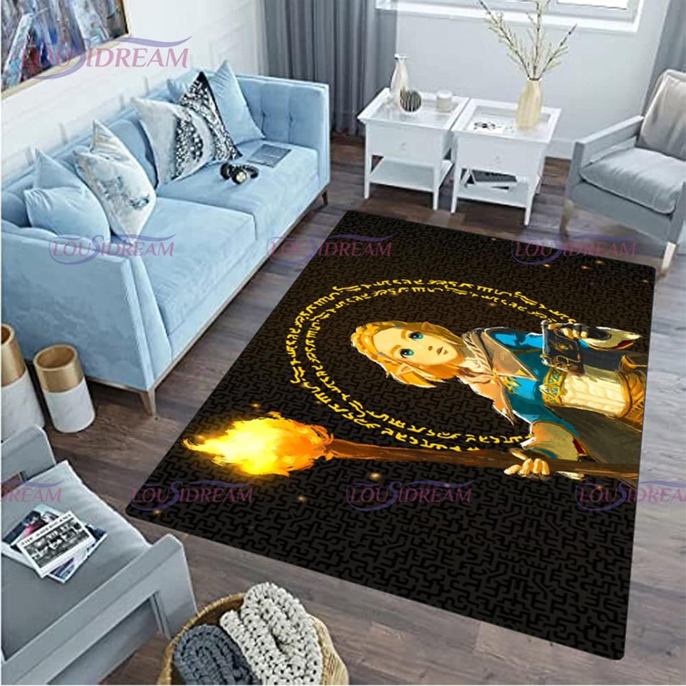 Cartoon Link-zalda Game Print Play Game Area Rug Sponge Washable Mat Bedroom Floor Mat Non-slip Bathroom Carpet Mat Door Carpet