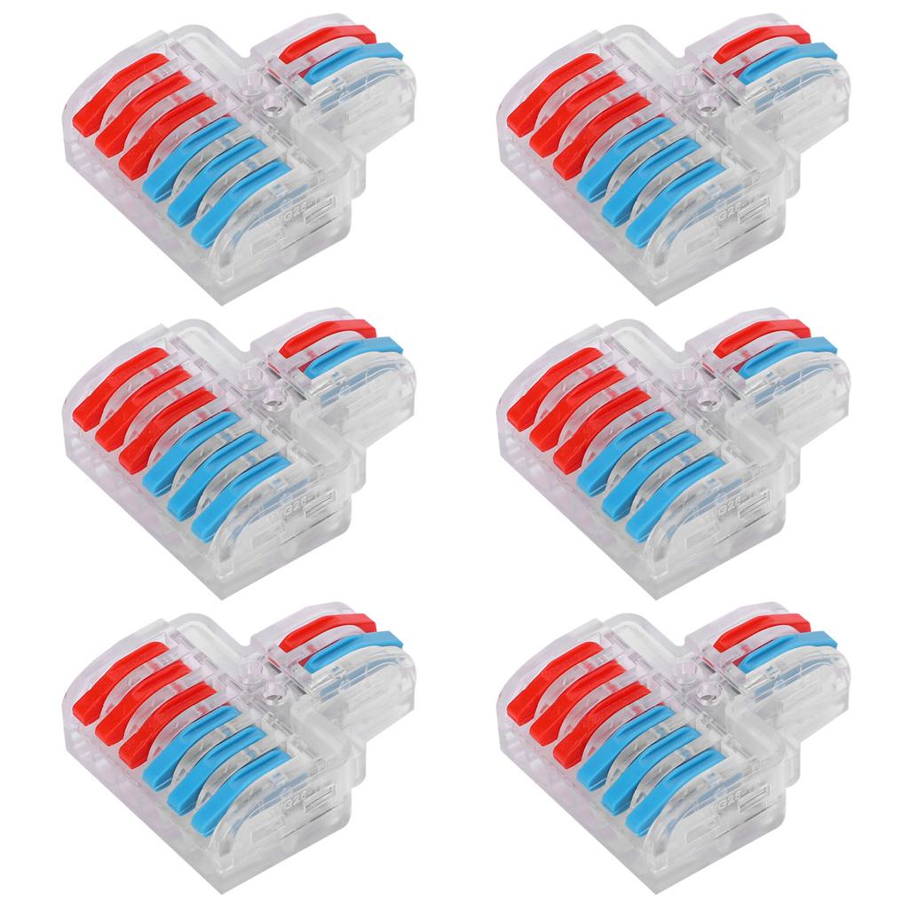 10 stücke Elektrische Anschlüsse Draht Block Schnell Splice Terminal Blöcke 2 Inet 6 Outlet LT‑ 623 Transpare