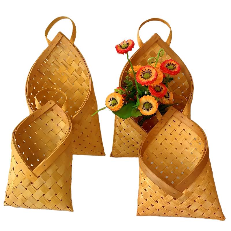 1PC Multi-Purpose Kitchen Decor Woven Wall-Mounted Basket Farmhouse Wall Hanging Vegetables 2 Sizes