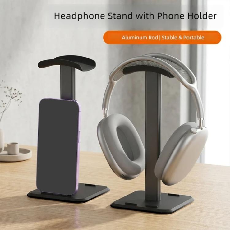 Over-Ear Headphone Stand for Home Desk Storage, Metal Support Post with Wide Top Pad and Flat Base for Office Study and Gaming Areas