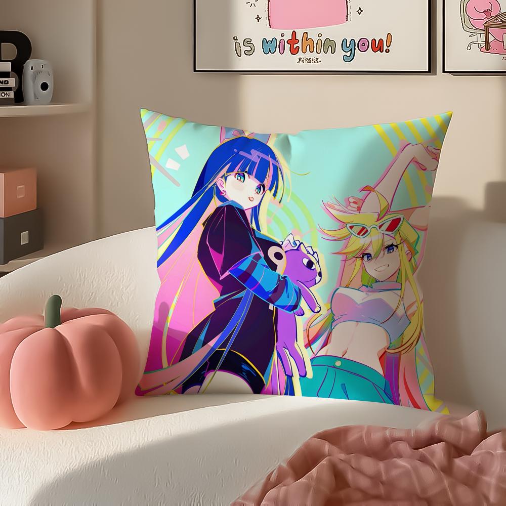 Japanese Anime PPanty Stocking with Garterbelt Cushion Cover Pillowcase Short Plush Invisible Zipper Room Sofa Cushion Cover
