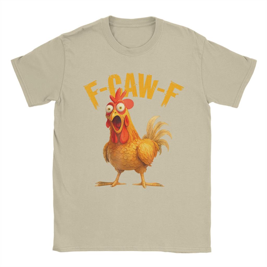 Funny F-Caw-F Chicken FCAWF Chicken T Shirts Men 100% Cotton Creative T-Shirts Round Collar  Tee Shirt Short Sleeve Clothes Gift
