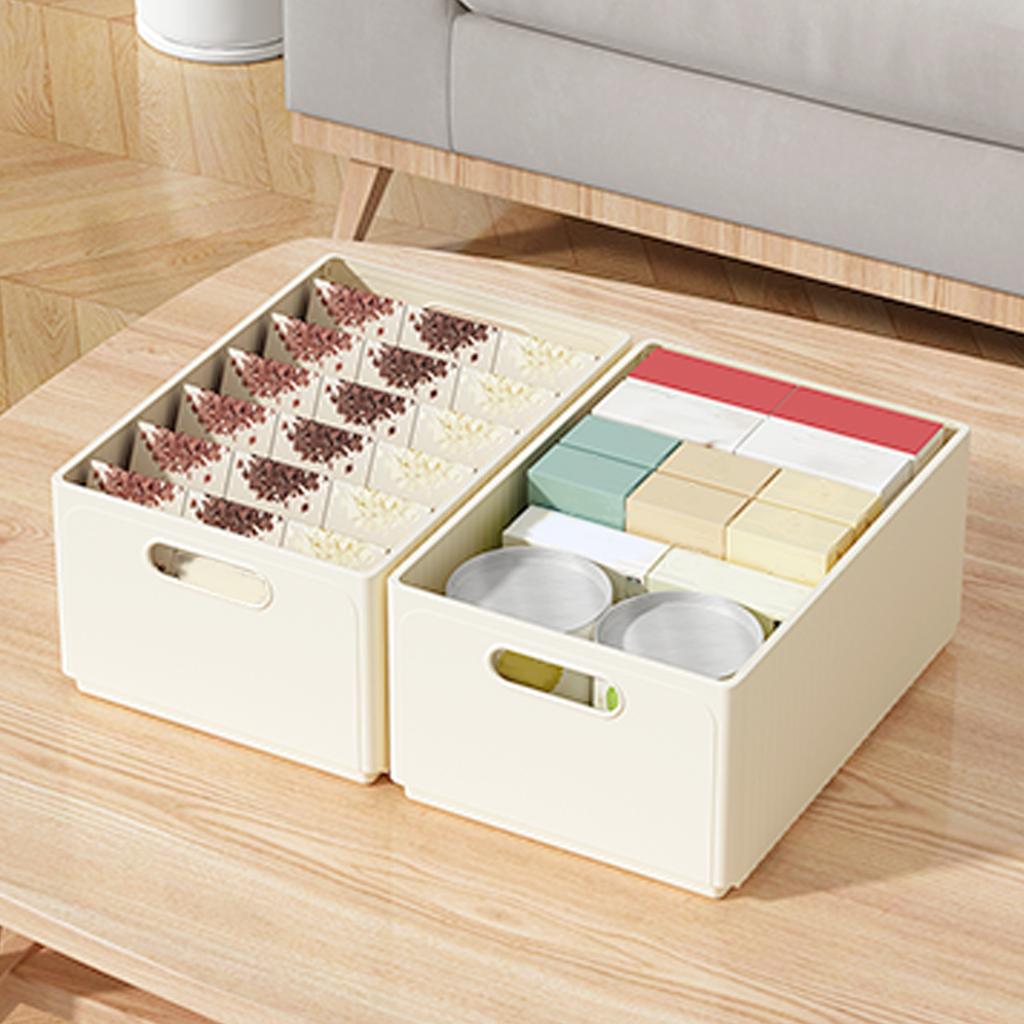 Cabinet Organizer Folding Plastic Food Storage Box With Handle Saves Space Large Capacity Stackable Kitchen Storage Organizer