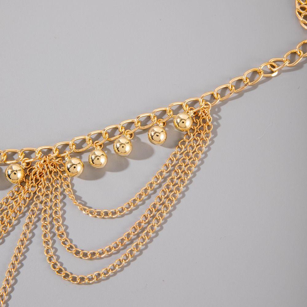 Gold Tassel Waistchain Silver Body Jewelry Vintage Metal Body Chain  Women